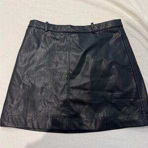 Jcrew Faux Leather Black Mini Skirt